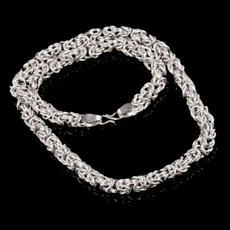 Silver Plated Brass Designer Chain Necklace for Men Gift for Him